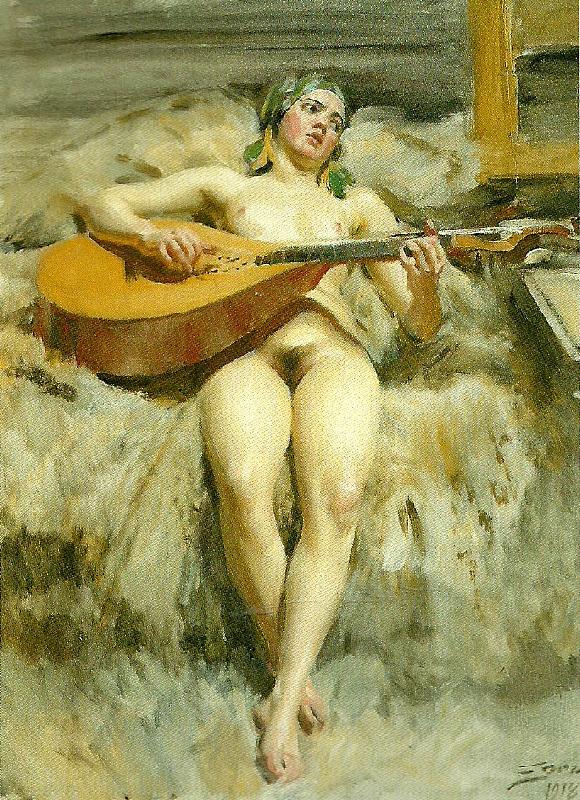 Anders Zorn ateljeidyll oil painting picture